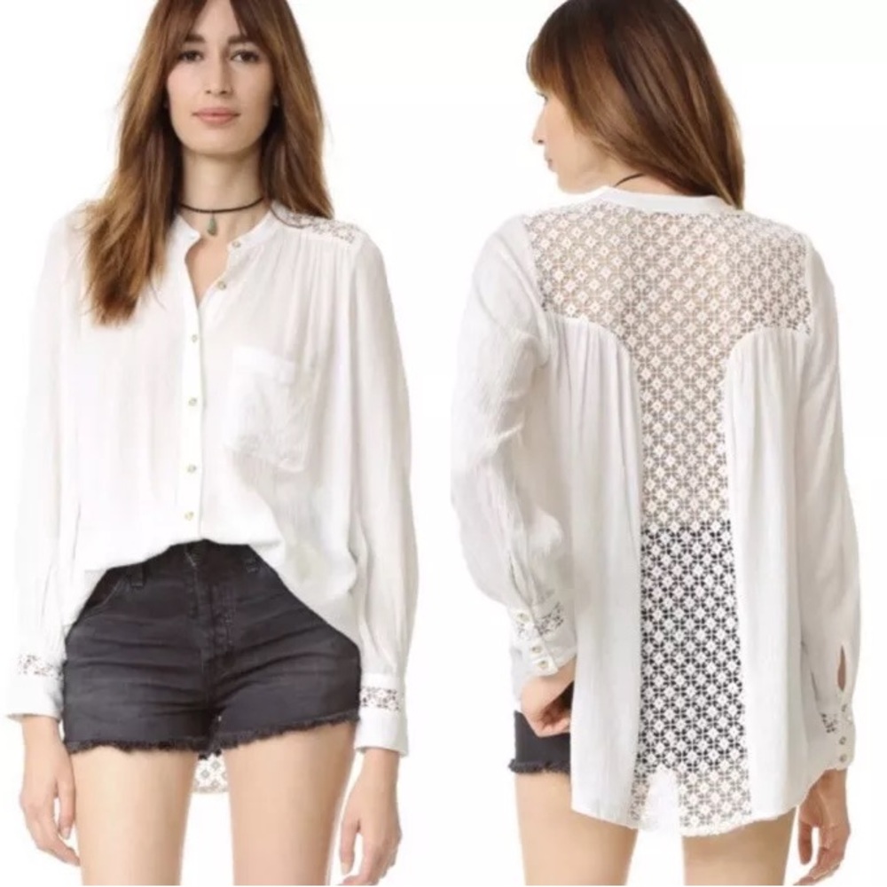 Free People The Best Button Down tunic blouse